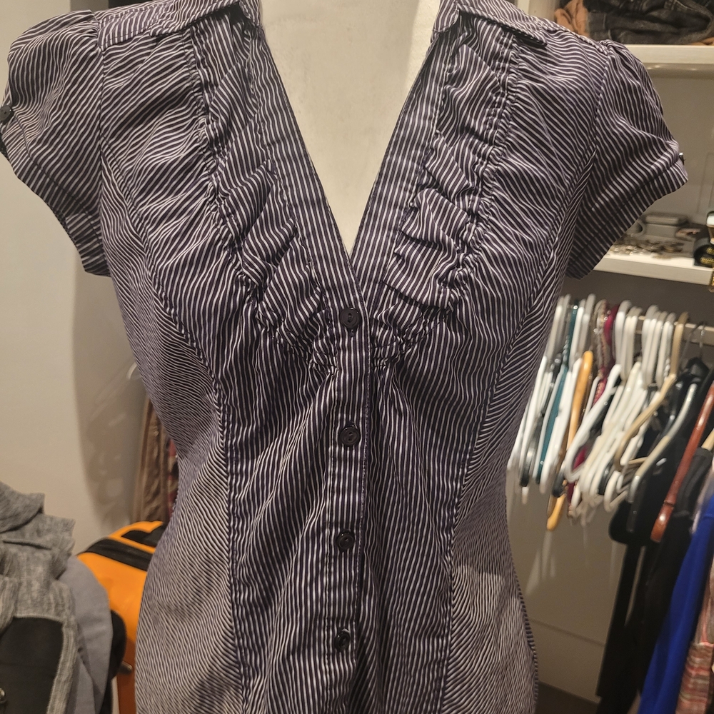 Dynamite Striped Blouse in Blue and White. Medium Size.like New